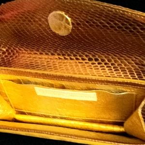 Deepa Gurnani designer gold/silk clutch bag